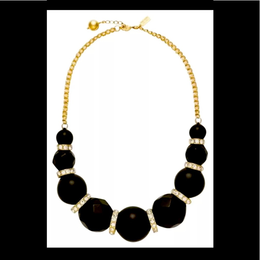 Kate Spade Mod Squad Necklace 12k GP Black